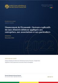 Couverture — Financement de l’économie : facteurs explicatifs du taux d’intérêt débiteur appliqués aux entreprises, aux associations et aux particuliers